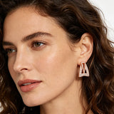 Luxury Design 14 Gold Filed Full AAA Zircon Square Diamonds Drop Earrings