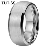 Domed Brushed Finish Large 10mm Classic Tungsten Carbide Men Women Wedding Rings