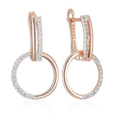 Stylish Round 14K Filled Gold AAA Zircon Diamonds Drop Earrings Daily Jewellery