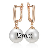 14 Karat Gold Filled Simple 10mm 12mm 16mm Luxury Pearl Luxury Drop Earrings for Women