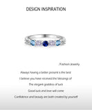 Sparkling Multicolour AAAA Lab Created Diamonds 925 Sterling Silver Ring