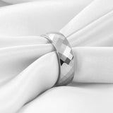Fashion Cut Polygonal Tungsten Steel 4MM/6MM Rings for Couples Finw Jewellery