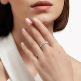 Sparkling VVS1 D Colour 3/4mm Moissanite Diamonds Stackable Eternity Silver Ring