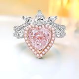 Luxury Lab Created Pink Diamond Ring Set with High Quality AAAAA High Carbon Diamonds, Elegant and Unique Jewellery