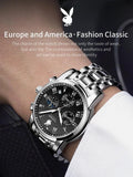 Top Brand Men's Stainless Steel Quartz Wristwatch Classic Business Casual High Quality Waterproof Wristwatch