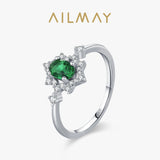 Elegant Deep Green Oval AAAA Lab Created Diamond Crown 925 Sterling Silver Ring