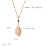 Vintage Glossy Simple Water Drop Filled Rose Gold of 14-Karat Purity Pendant Necklace -  Ethnic Style Jewellery