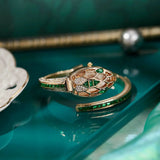 New Arrival Fashion Snake Design Women Bracelet Watches Inlaid with Rhinestones Cuff Bangle Quartz Jewellery Watches