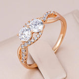 Superb Rolled 14K Rose Gold Micro-wax Inlay AAA Zircon Diamonds Ring High Quality Fine Jewellery