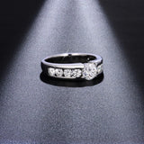 VVS1 D Colour  Moissanite Wedding 925 Sterling Silver with Gold Plated Eternity Ring
