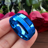 Classic Ring Grooved Brushed Polished Beveled Men Women Wedding Tungsten Rings