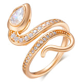 New Arrival Rolled 14K Rose Gold Full Pave Snake Design AAA Zircon Diamonds Rings for Women - Luxury Jewellery