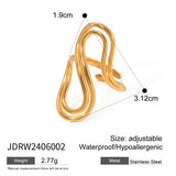 18K Plated Stainless Steel Minimalist Irregular Curve Geometric Curved Ring