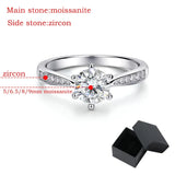 Excellent 0.3-3CT VVS1 D Colour Moissanite Diamonds Solitaire Wedding Silver Ring