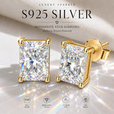 S925 Sterling Silver Radiant Shape 3EX Cut Certified 2.0ct Moissanite Women's Earrings Party Jewelry Gifts With GRA Certificate
