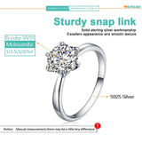 Six Claws Solitaire 0.5/1/2/3/5ct D Colour Moissanite Diamonds Engagement Rings S925 Sterling Silver Fine Jewellery
