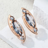 14 Karat Gold Filled Grey AAA Zircon Crystals Luxury Long Dangle Earrings For Women