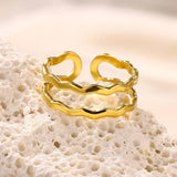 New In Stainless Steel 14K Gold Colour Rings For Women and Girls - Ideal Trendy Fashion Rings, Ideal Gifts - The Jewellery Supermarket