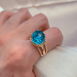New Unusual 14K Gold Filled Multicolour AAA Zircon Crystal Crown Elegant Rings for Women