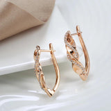 Gorgeous 14K Filled Rose Gold with AAA Cz Damonds Spiral Drop Earrings For Women - High Quality Jewellery