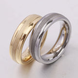Classic Gold Colour Matte Tungsten Wedding Engagement Ring Couple for Men Women