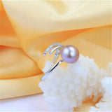 Amazing Multicolour Freshwater Cultured Pearls AAA Zircon Diamonds Silver Rings