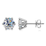 Astounding 1/2/4/6CTW. Moissanite Diamonds Stud Earrings - Sterling Silver for Women and Men Fine Jewellery - The Jewellery Supermarket