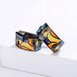 Unique Black Chic Blue Spinel Bird Enamel Handmade Earrings