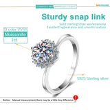 Flower Bud Design Round 1CT Moissanite Diamond Ring For Women  S925 Sterling Silver Wedding Engagement Jewellery