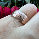 Black Hammer Center/Offset Groove Finish 8mm Men Women Wedding Tungsten Rings
