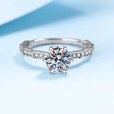 Terrific 1CT VVS1 GRA Certified Moissanite Diamonds Solitaire Rings, Engagement Wedding Silver Fine Jewellery