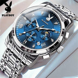 Casual Luxury Original Waterproof Calendar Stainless Steel Multifunction Quartz Fashion Trendy Top Brand Watches