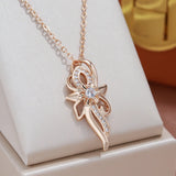 14K Gold Filled Vintage Style Hollow Flower AAA Zircon Diamonds Fine Pendant Necklace