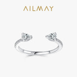 Sparkling Pear-Shaped AAAA Lab Created Diamond 925 Sterling Silver Ring