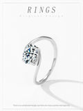 Unique Delicate Oval AAAA Lab Created Diamond 925 Sterling Silver Line Rings
