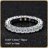 Sparkling 2.2cttw 3mm D Colour Moissanite Diamonds Full Eternity Rings - 18K Gold 925 Silver Plated Wedding Rings