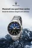 High Quality Maserati Waterproof Men's Business High-grade Green Water European and American Dial Quartz Watch