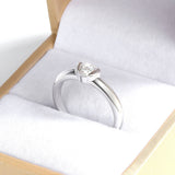 Heart Cut 0.5CT VVS1 D Colour Moissanite Diamond Solitaire Sterling Silver Ring