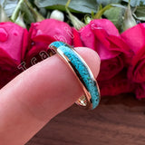 Turquoise Domed Polished Finish 4/6/8MM Tungsten Engagement Wedding Rings