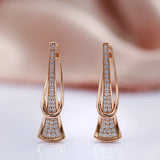 14K Rolled Gold Innovative Design AAA Zircon Diamonds Drop Fashion Earrings for Women