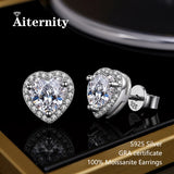 Selection of 0.5-2ct Cut 3EX D VVS1 Moissanite Diamonds Silver Stud Earrings