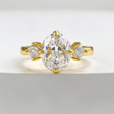 Exquisite GRA Certified 2CT Oval Cut Moissanite Diamonds Engagement Wedding Ladies Rings 925 Silver Fine Jewellery