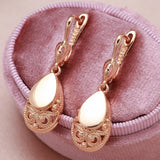 14K Rolled Gold Geometric Convex Drop Trend Minimalist Personality Earrings