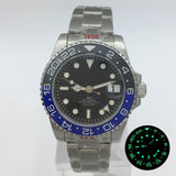 NH34 GMT Luminous Bezel Sapphire Glass Stainless Steel Bracelet Mechanical Watch