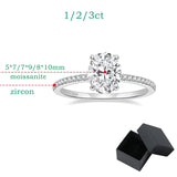 Super Oval Cut 1CT 2CT 3CT VVS1 D Colour Moissanite Diamond Silver Wedding Ring