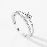 Elegant Dazzling Heart AAAA Lab Created Diamond 925 Sterling Silver Ring
