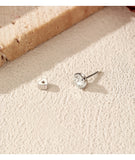Moissanite Cartilage 925 Sterling Sliver Classic Round Heart Screw Stud Earrings