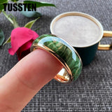 New Arrival 8MM Multicolor Colorful Dyed Elder Wood Inlay Comfort Fit Tungsten Wedding Ring  for Men Women