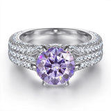 Selection of 2 Carat Multicolour VVS1 D Colour Moissanite Silver Wedding Rings