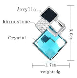 New Minimalist Fashionable Crystal Geometry Long Necklace Personalized Versatile Pendant Necklace Earring Set - The Jewellery Supermarket
